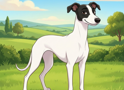 Billy - Small black and white rescued Lurcher