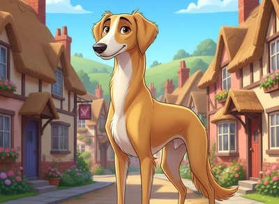 Harley - Saluki with white muzzle and golden body