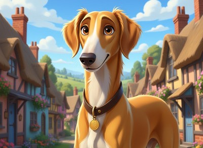 Lewis - Saluki Cross with shaded mask and golden coat