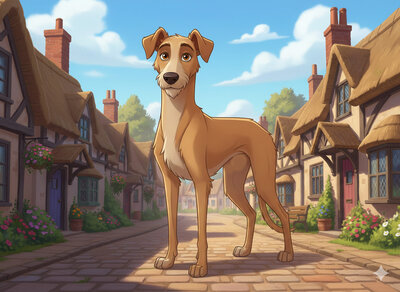 Moss - Female Lurcher with rough tan coat