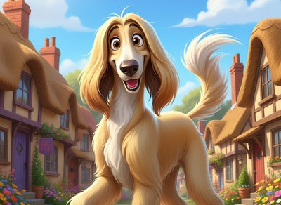 Oscar - Afghan Hound with shaded mask and golden coat